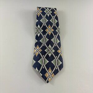 No Brand Blue / Green / Brown Geometric Men's Tie 4" x 59"